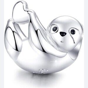 Cute Sloth 925 Sterling Silver Charms for Necklace Pendant Charms